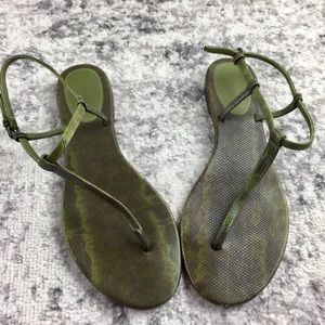 BOTTEGA VENETA Python Leather Thong Sandals